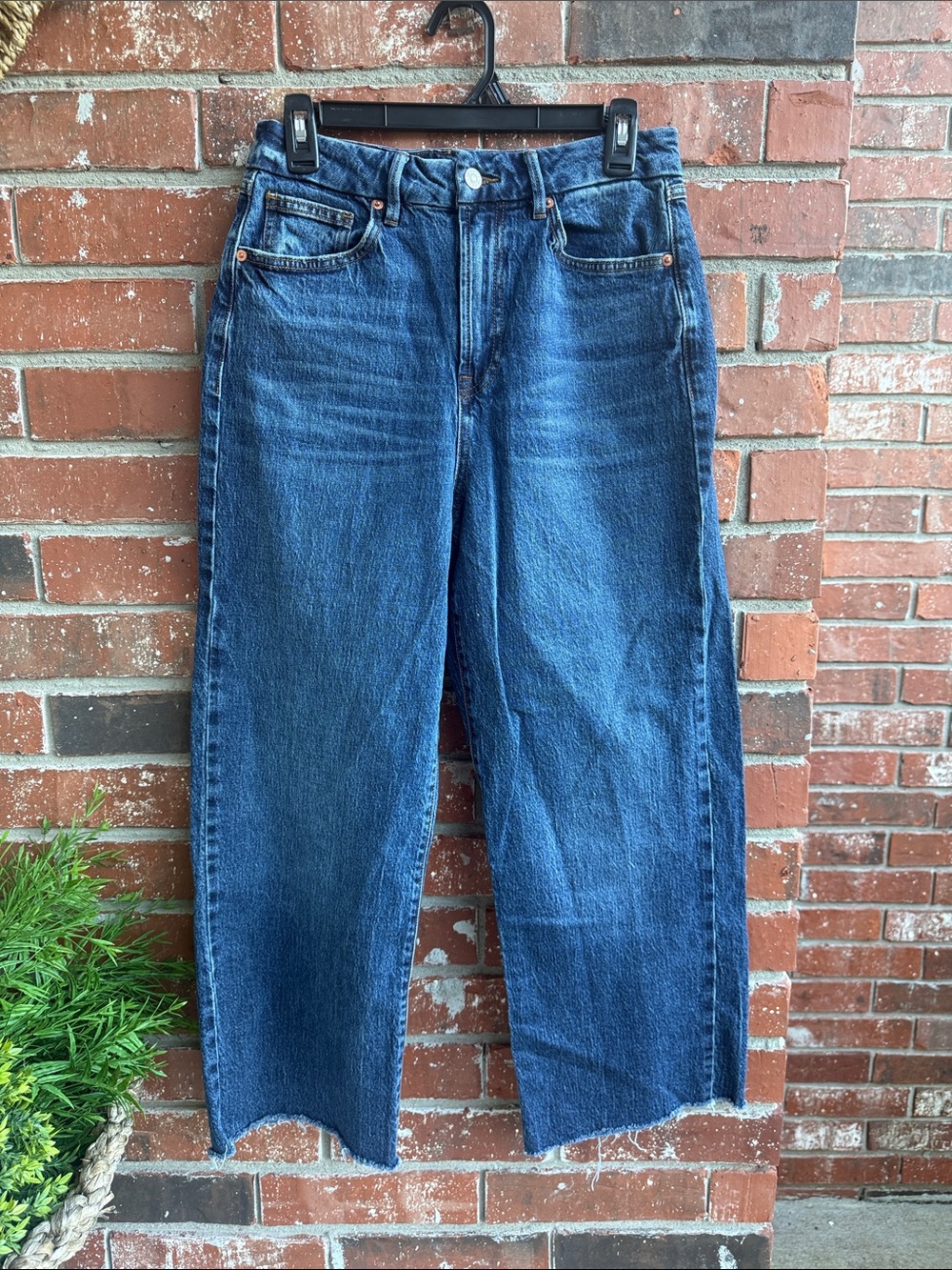 Forever 21 Dark Blue Denim Wide Leg Jeans